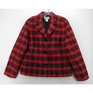 Pendleton Blazer 12 Silk Jacket Coat Tartan Plaid Career Office Lined